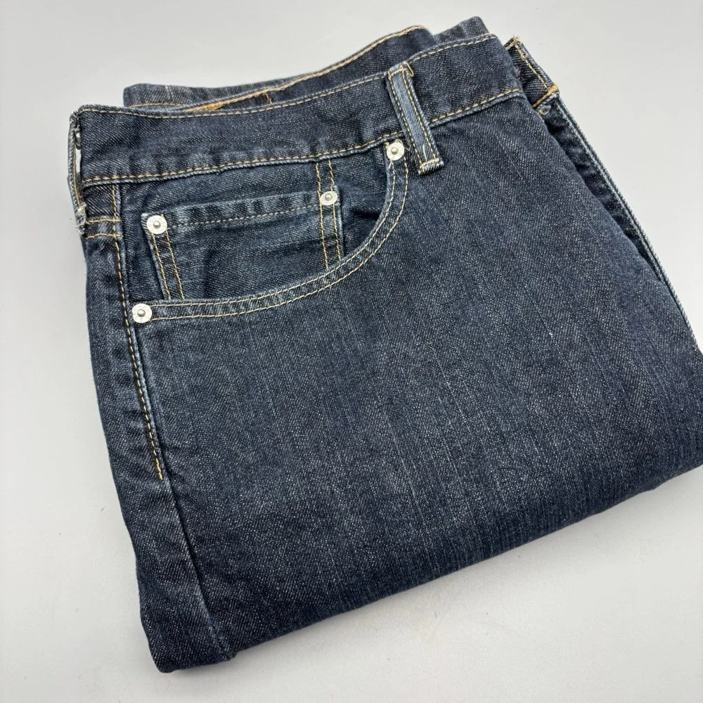 Levis 514 Straight Fit Men's 36Wx32L Dark Wash Blue‎ Denim Jeans 100% Cotton